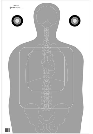 [816506026877] Action Target FTQ15ANTAV2100 Qualification  Silhouette/Vitals Paper 23" x 35" Gray/White 100 Per Box