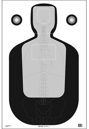 [816506026884] Action Target FTQ19ANTAV2100 Qualification  Silhouette/Vitals Paper Hanging 23" x 35" Black/Gray 100 Per Box