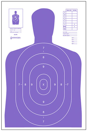 [793936704875] Action Target B27EPR100 Qualification High Visibility Fluorescent Silhouette Paper 23" x 35" Fluorescent Purple/White 100 Per Box