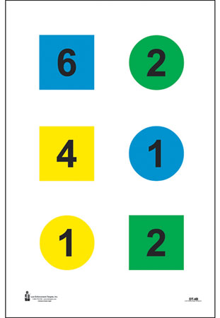[816506020035] Action Target DT4B100 Training Discretionary Command Circle/Square Paper 23" x 35" Multi-Color 100 Per Box
