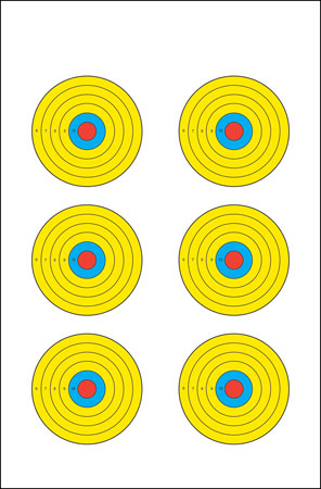 [000816506116] Action Target PRBE6100 High Visibility  Bullseye Paper 17.50" x 23" Multi-Color 100 Per Box
