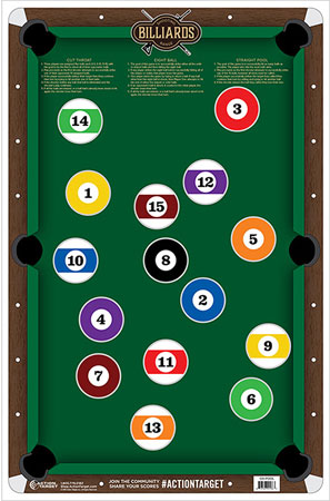 [816506025863] Action Target GSPOOL100 Entertainment  Pool Table Paper Hanging 23" x 35" Multi-Color 100 Per Box