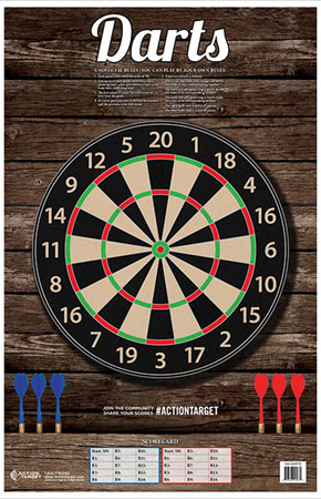 [816506025870] Action Target GSDARTS100 Entertainment  Dart Board Paper Hanging 23" x 35" Multi-Color 100 Per Box