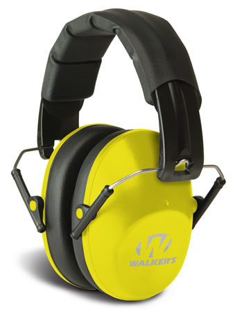 [888151024614] Walker's GWPFPM1YL Pro Low Profile Passive Muff 22 dB Over the Head Black/Yellow Polymer