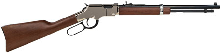 [619835016607] Henry H004SY Golden Boy Silver Youth 22 Long/22 LR/22 Short 16 LR/21 Short, 17" Blued Octagon Barrel, Nickel-Plated Steel Receiver, American Walnut