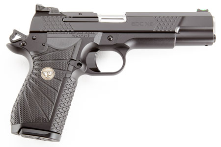 [811826029485] Wilson Combat EDCXLP9 EDC X9L 9mm Luger 15+1 5" Stainless Steel Barrel, Black DLC Serrated Stainless Steel Slide, Black Armor-Tuff Aluminum Frame w/Beavertail, Black G10 Starburst Grip, Ambidextrous