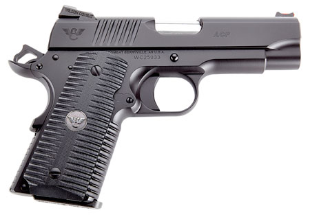 [810025501068] Wilson Combat ACPCP45 ACP Compact SAO 45 ACP 4" 7+1 Black Armor-Tuff Carbon Steel Black G10 Eagle Claw Grip