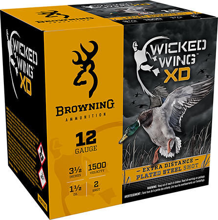 [020892023055] Browning Ammo B193411242 Wicked Wing XD  12Gauge 3.50" 1 1/2oz 2Shot 25 Per Box/10 Case