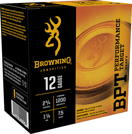 [020892023314] Browning Ammo B193621227 BPT Performance Target Heavy 12Gauge 2.75" 1 1/8oz 7.5Shot 25 Per Box/10 Case