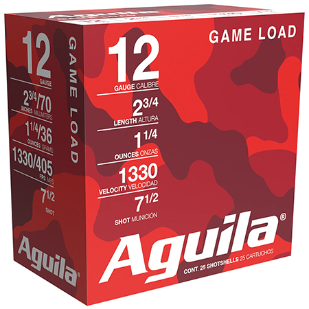 [640420002385] Aguila 1CHB1207 Game Load  12Gauge 2.75" 1 1/4oz 7.5Shot 25 Per Box/10 Case