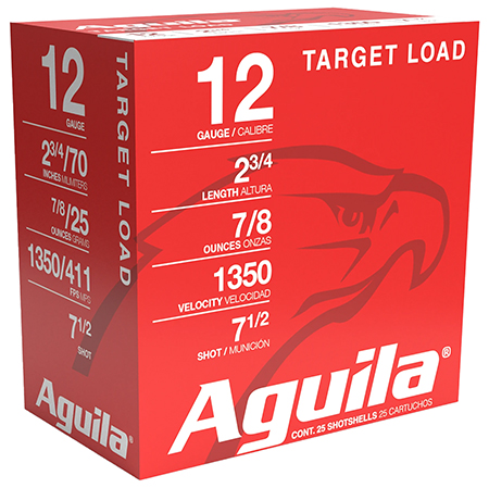 [640420002590] Aguila 1CHB1250 Target Load Competition 12Gauge 2.75" 7/8oz 7.5Shot 25 Per Box/10 Case