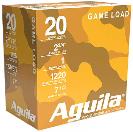 [640420002651] Aguila 1CHB2007 Birdshot High Velocity 20Gauge 2.75" 1oz 7.5Shot 25 Per Box/10 Case
