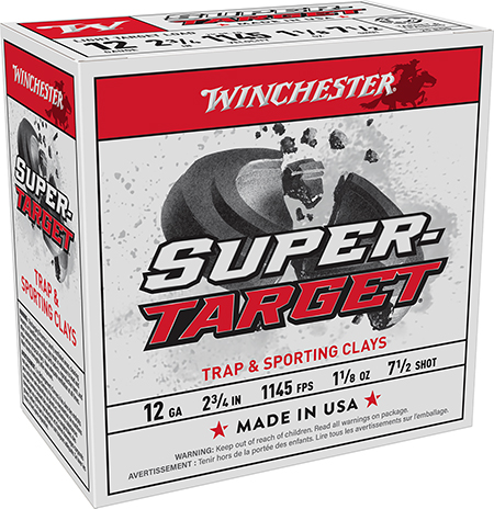 [020892016231] Winchester Ammo TRGT127 Super-Target Light Target 12Gauge 2.75" 1 1/8oz 7.5Shot 25 Per Box/10 Case