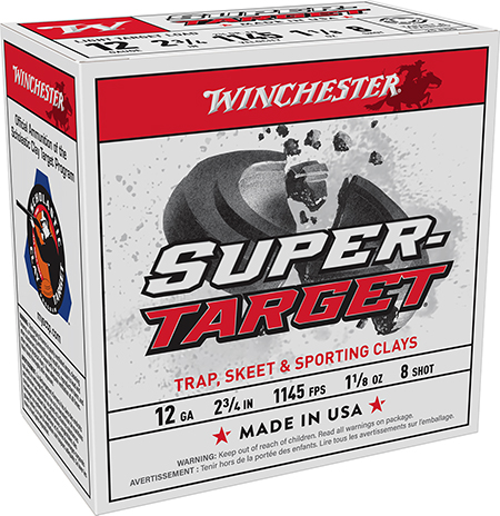 [020892016255] Winchester Ammo TRGT128 Super-Target Light Target 12Gauge 2.75" 1 1/8oz 8Shot 25 Per Box/10 Case