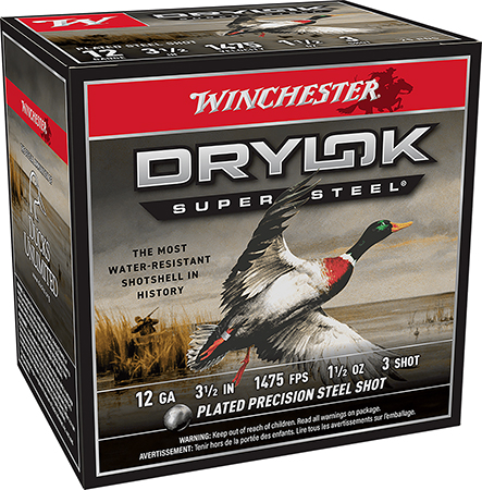 [020892017368] Winchester Ammo SSH12LH3 Drylok Super Steel High Velocity 12Gauge 3.50" 1 1/2oz 3Shot 25 Per Box/10 Case