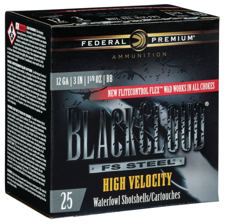 [604544623383] Federal PWBXH143BB Black Cloud FS High Velocity 12Gauge 3" 1 1/8oz BBShot 25 Per Box/10 Case