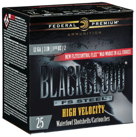 [604544623406] Federal PWBXH1432 Black Cloud FS High Velocity 12Gauge 3" 1 1/8oz 2Shot 25 Per Box/10 Case