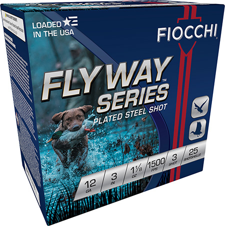 [762344702193] Fiocchi 123ST3 Flyway  12Gauge 3" 1 1/8oz 3Shot 25 Per Box/10 Case