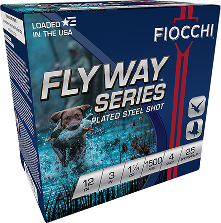 [762344702209] Fiocchi 123ST4 Flyway  12Gauge 3" 1 1/8oz 4Shot 25 Per Box/10 Case