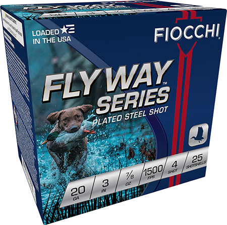 [762344703039] Fiocchi 203ST4 Flyway  20Gauge 3" 7/8oz 4Shot 25 Per Box/10 Case