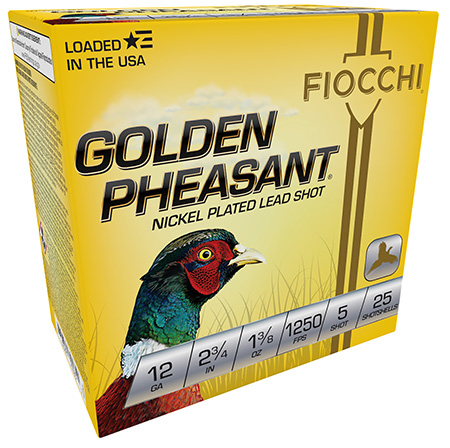 [762344701851] Fiocchi 12GP5 Golden Pheasant Extrema 12Gauge 2.75" 1 3/8oz 5Shot 25 Per Box/10 Case