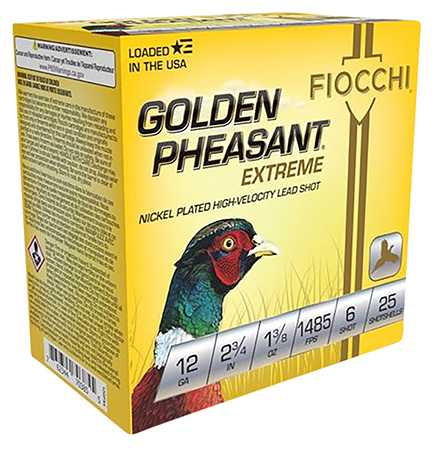 [762344703879] Fiocchi 12GPX6 Golden Pheasant Extrema 12Gauge 2.75" 1 3/8oz 6Shot 25 Per Box/10 Case