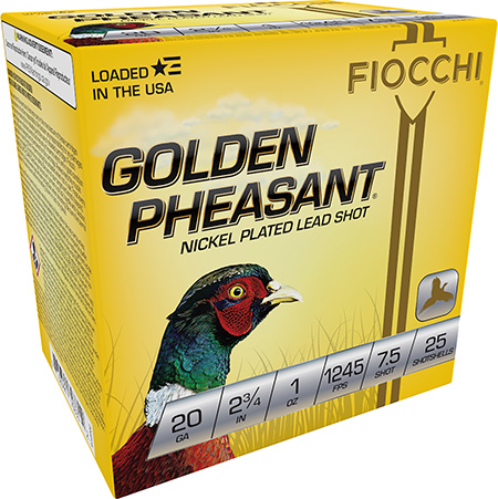 [762344703312] Fiocchi 20GP75 Golden Pheasant Extrema 20Gauge 2.75" 1oz 7.5Shot 25 Per Box/10 Case