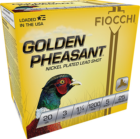 [762344702490] Fiocchi 203GP5 Golden Pheasant Extrema 20Gauge 3" 1 1/4oz 5Shot 25 Per Box/10 Case
