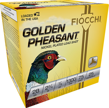 [762344703817] Fiocchi 28GP75 Golden Pheasant Extrema 28Gauge 2.75" 7/8oz 7.5Shot 25 Per Box/10 Case