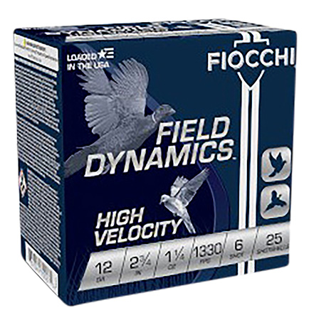 [762344700274] Fiocchi 12HV6 Field Dynamics High Velocity 12Gauge 2.75" 1 1/4oz 6Shot 25 Per Box/10 Case