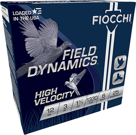 [762344703848] Fiocchi 123HV6 Field Dynamics High Velocity 12Gauge 3" 1 3/4oz 6Shot 25 Per Box/10 Case