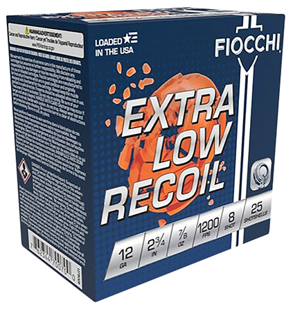 [762344700700] Fiocchi 1278OZ8 Exacta Target Low Recoil Trainer 12Gauge 2.75" 7/8oz 8Shot 25 Per Box/10 Case