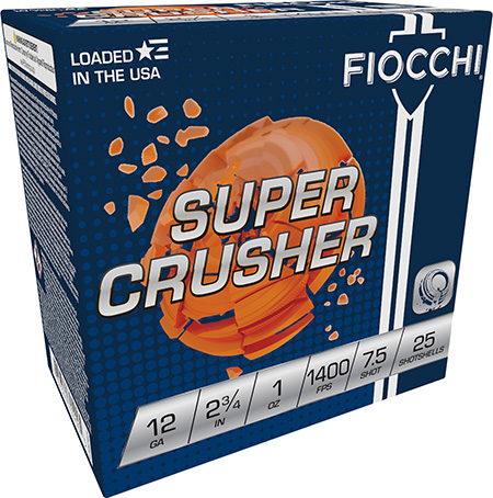 [762344704005] Fiocchi 12SCRS75 Exacta Target Super Crusher 12Gauge 2.75" 1oz 7.5Shot 25 Per Box/10 Case