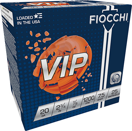 [762344701325] Fiocchi 20VIP75 Exacta Target VIP 20Gauge 2.75" 7/8oz 7.5Shot 25 Per Box/10 Case