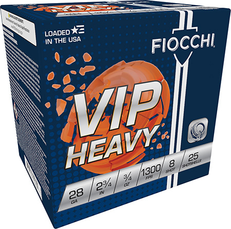 [762344704814] Fiocchi 28VIPH8 Exacta Target VIP Heavy 28Gauge 2.75" 3/4oz 8Shot 25 Per Box/10 Case