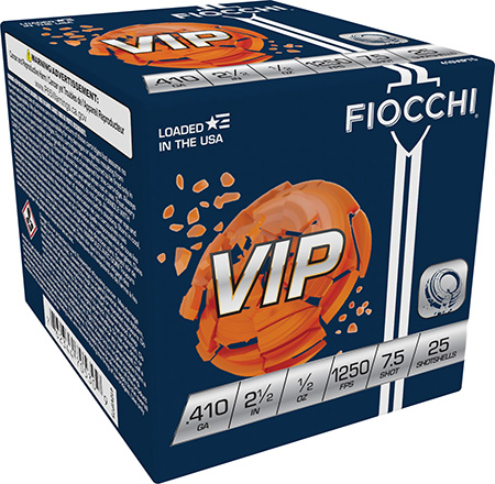 [762344705309] Fiocchi 410VIP75 Exacta Target VIP 410Gauge 2.50" 1/2oz 7.5Shot 25 Per Box/10 Case