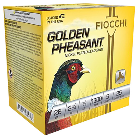 [762344703893] Fiocchi 28GP5 Golden Pheasant Extrema 28Gauge 2.75" 7/8oz 5Shot 25 Per Box/10 Case