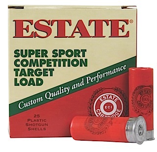 [604544250480] Estate Cartridge SS12H8 Super Sport Competition Target 12Gauge 2.75" 1 1/8oz 8Shot 25 Per Box/10 Case