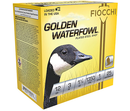[762344705798] Fiocchi 123SGW1 Golden Waterfowl  12Gauge 3" 1 1/4oz 1Shot 25 Per Box/10 Case