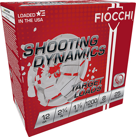 [762344705613] Fiocchi 12SD18H8 Shooting Dynamics Target 12Gauge 2.75" 1 1/8oz 8Shot 25 Per Box/10 Case