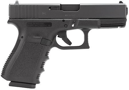 [764503502231] Glock PI2350203 G23 Gen3 Compact 40 S&W 13+1 4.02" Black Steel Barrel, Matte Black Serrated Slide, Black Polymer Frame w/Picatinny Rail, Black Textured Finger Grooved Polymer Grip, Right Hand