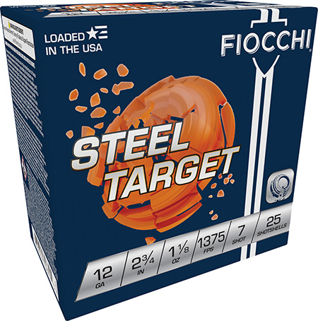 [762344706795] Fiocchi 12S1187 Steel Target  12Gauge 2.75" 1 1/8oz 7Shot 25 Per Box/10 Case
