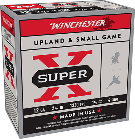[020892000179] Winchester Ammo X124 Super X Game Load High Brass 12Gauge 2.75" 1 1/4oz 4Shot 25 Per Box/10 Case