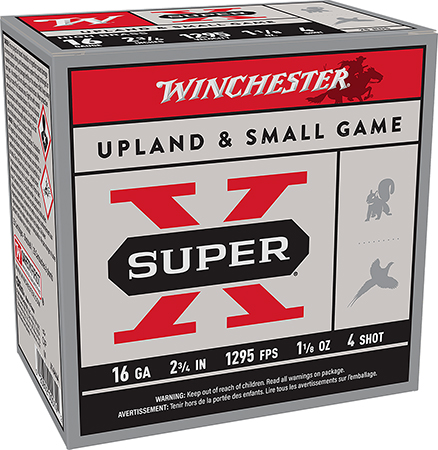 [020892000742] Winchester Ammo X16H4 Super X Heavy Game Load High Brass 16Gauge 2.75" 1 1/8oz 4Shot 25 Per Box/10 Case