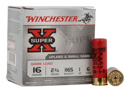 [020892013292] Winchester Ammo XU166 Super X Game Load 16Gauge 2.75" 1oz 6Shot 25 Per Box/10 Case