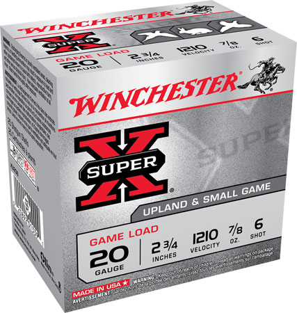 [020892013391] Winchester Ammo XU206 Super X Game Load 20Gauge 2.75" 7/8oz 6Shot 25 Per Box/10 Case