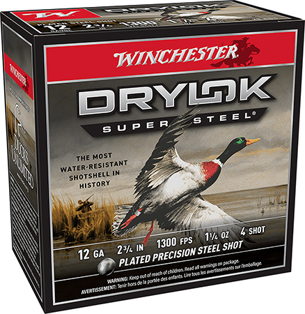 [020892007673] Winchester Ammo XSM124 Drylok Super Steel Magnum 12Gauge 2.75" 1 1/4oz 4Shot 25 Per Box/10 Case