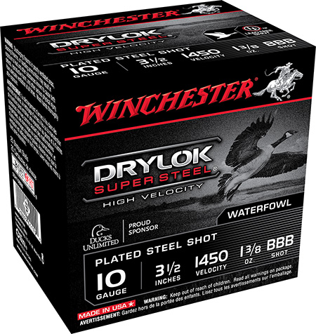 [020892011793] Winchester Ammo SSH10BBB Drylok Super Steel High Velocity 10Gauge 3.50" 1 3/8oz BBBShot 25 Per Box/10 Case