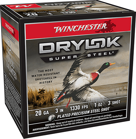 [020892008625] Winchester Ammo XSM2033 Drylok Super Steel Magnum 20Gauge 3" 1oz 3Shot 25 Per Box/10 Case