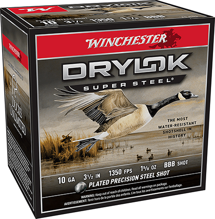 [020892008533] Winchester Ammo XSC10BBB Drylok Super Steel Magnum 10Gauge 3.50" 1 5/8oz BBBShot 25 Per Box/10 Case